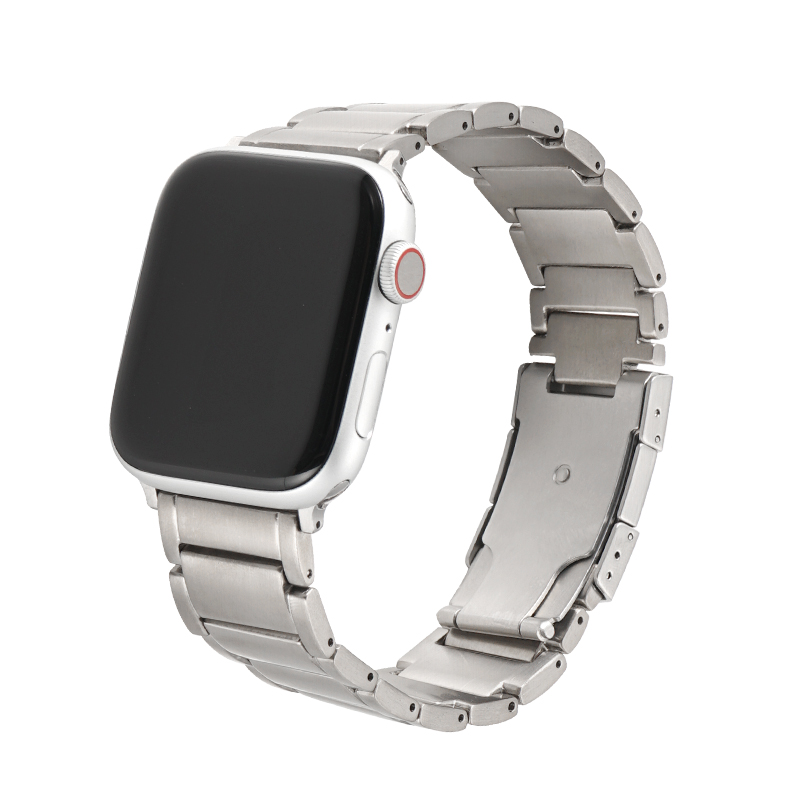 iserisewatch适用applewatch9代表带iwatchs8苹果手表se新款金属表带钛合金链式商务夏天透气41/45mm高级男生