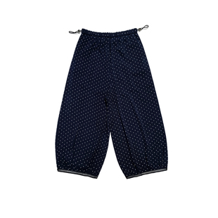 诺初◆春夏孕妇波点缕空阔腿裤抽绳腰慵懒风甜美设计感九分休闲裤