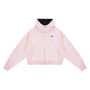 FDR官方店 撞色短款空气层连帽卫衣外套男女春季拉链开衫独特上衣