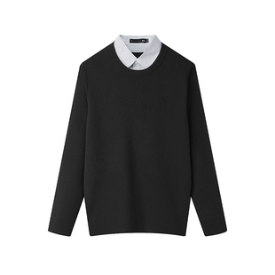 HLA海澜之家双领针织衫秋冬新毛衣保暖官方正品假两件气质长袖男