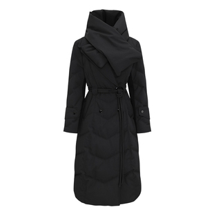 IDPAN简雅白鹅绒羽绒服收腰显瘦保暖防寒长款外套2025冬季新款