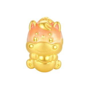 周大生腕美黄金转运珠足金硬金鸿运小马温感珐琅手链生肖马送女友