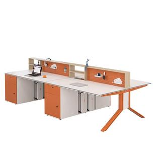 办公桌员工位职员桌椅组合现代简约双两4四6六人位洞洞板屏风家具