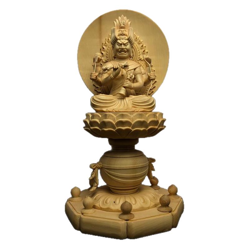 桧木精雕六臂爱染明王爱染王实木