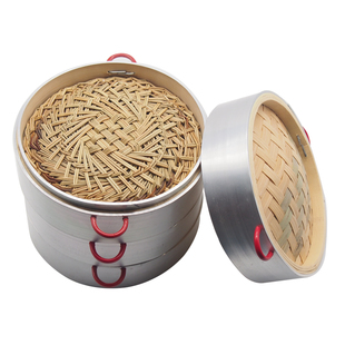 蒸笼竹制竹蒸笼铝包边蒸笼包子蒸笼小笼包家用蒸笼笼屉蒸屉蒸格