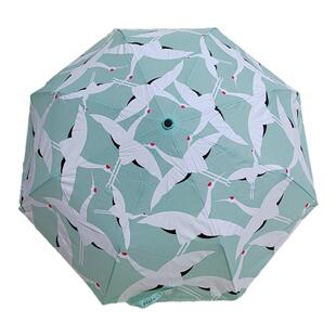 外贸品牌殿堂级典雅唯美插画风三折清新优雅抗UV无黑胶晴雨伞女款