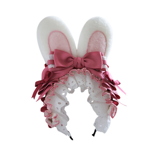 蝴蝶结小兔手作小物兔耳发箍甜美可爱蛋糕扁帽发带双马尾发夹发饰