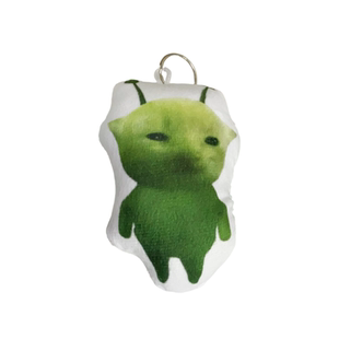 绿色特效外星小猫语音发声玩偶挂件哈基米沃搞怪小曲毛绒钥匙扣