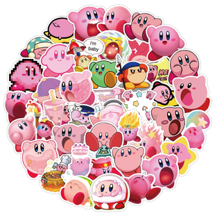 50张星之卡比贴纸行李箱贴装饰笔记本贴DIY创意头盔防水电脑贴画