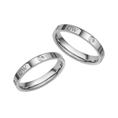 DW情侣对戒银色戒指女小众设计