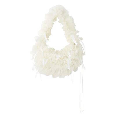 SNIDEL秋冬款甜美褶边丝带薄纱腋下单肩包月牙包SWGB244634