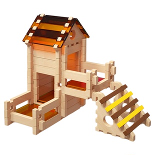 鲁班榫卯积木斗拱中式小建筑师儿童益智积木拼搭幼儿园建构区玩具