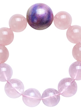 VISING珠宝【九紫•万人迷】天然粉水晶粉阿塞非遗大漆多宝手串