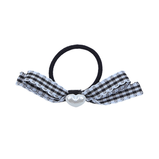 甜酷女孩格纹蝴蝶结发圈儿童丝带扎发皮筋女童可爱高弹力头绳发绳