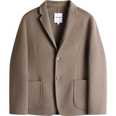 HIM汉崇 商务休闲双面毛呢西装经典平驳领呢子大衣外套男2025冬季