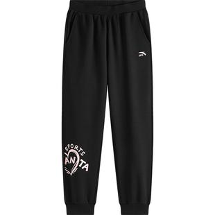 安踏童装女童加绒裤子运动裤秋冬款2025冬季新款儿童冬装长裤卫裤