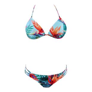 CORITIV三角比基尼天堂鸟ins小胸聚拢性感温泉三点式冲浪活力泳衣