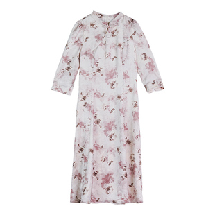 【商场同款】伊纱贝莲春秋新款连衣裙中国风印花高腰显瘦