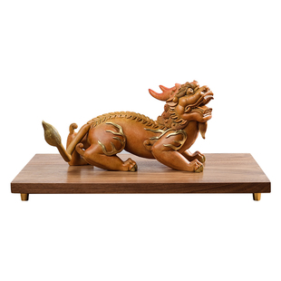 工艺品佛像花瓶实木底座黑胡桃原木工艺品摆件木质长方形实木底座