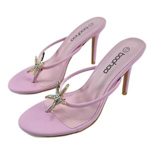 人字拖高跟鞋10公分法式风2025新款外穿细跟圆头凉拖鞋夹趾拖鞋女