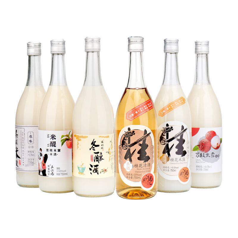苏州特产在江南米露米酒6种低度混装750ml糯米酿造甜酒微醺送礼袋