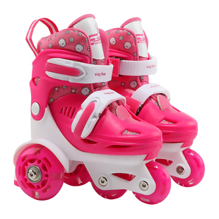 网红宝宝幼儿童溜冰鞋套装小孩小童男女童双排轮滑鞋旱冰鞋初学者