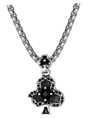 KREAM 纯银 做旧 黑梅花项链