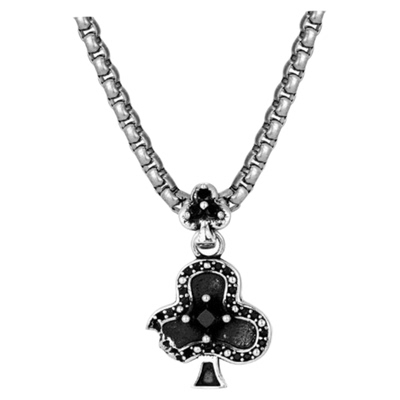 KREAM 纯银 做旧 黑梅花项链