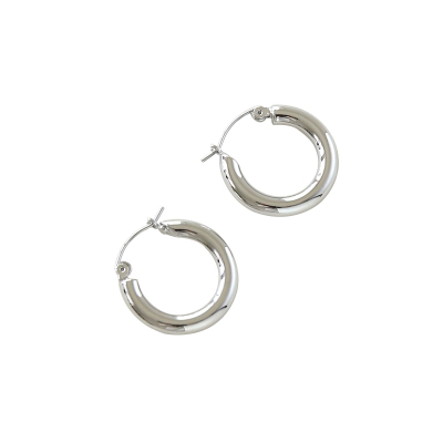 银色圈圈简约百搭法式耳环