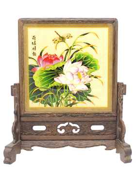 荷塘清趣古代名画翻新景泰蓝掐丝