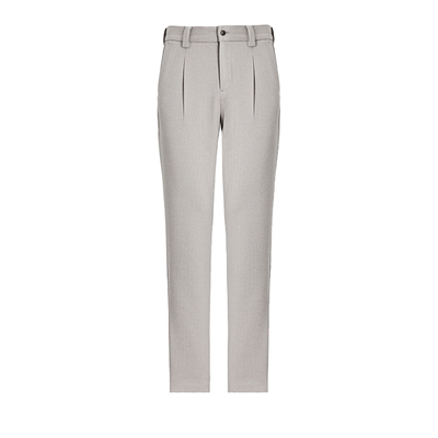 callisto2025秋冬加厚新品男士长裤混纺直筒浅灰中腰通勤休闲裤