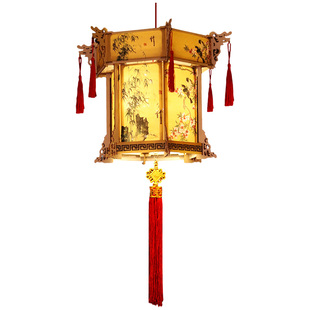 2026新年灯笼手工红灯笼装饰挂件led发光大宫灯走廊商场阳台布置