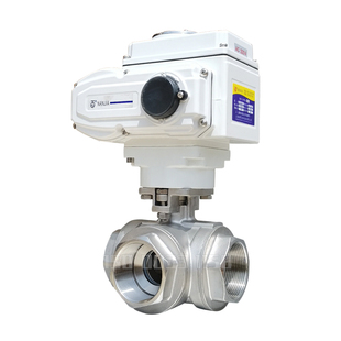 电动三通球阀高压丝口丝扣螺纹L型T合流分流调节转向换向切换阀门