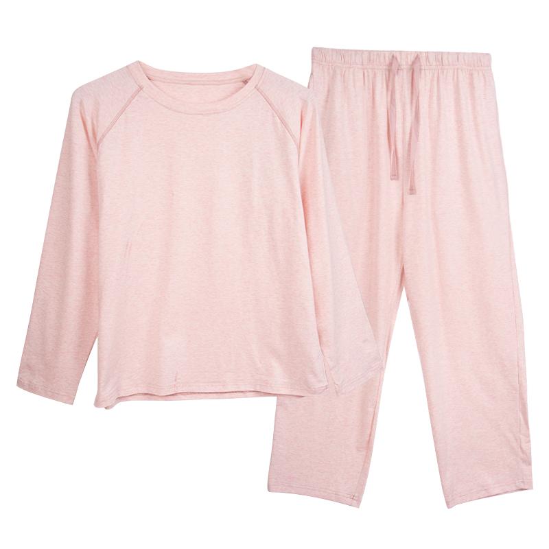 昊达睡衣女春秋款大码简约休闲2024新款可外穿纯棉长款家居服套装