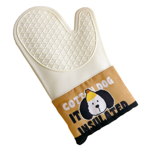 ins卡通硅胶隔热手套厨房烤箱防烫防滑耐高温烘焙工具微波炉专用