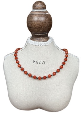 原创《柿柿如意》天然玛瑙尖晶小众项链