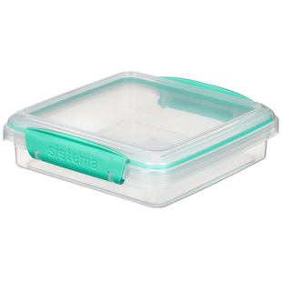 sistema进口保鲜盒便携三明治便当盒可微波炉加热轻食饭盒面包盒