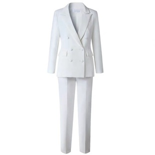 美容院整形咨询师工作服白色西装套装职业装医美顾问口腔牙科前台