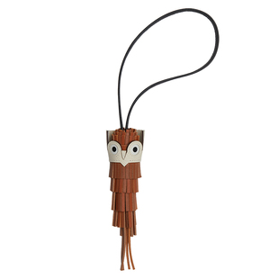 2025款进口真皮手工缝制流苏猫头鹰包包挂件车载吊饰家居挂饰挂坠
