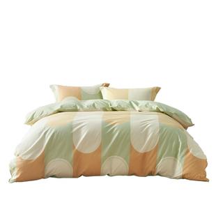 水星家纺全棉四件套100%纯棉印花套件北欧风家用被套床单床上用品