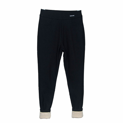 外穿加厚冬季羊毛黑色保暖棉裤