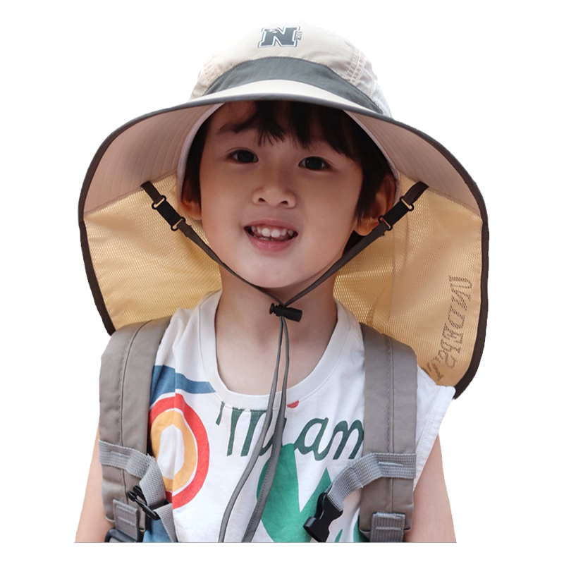 儿童防晒帽夏季防紫外线太阳帽男童女孩