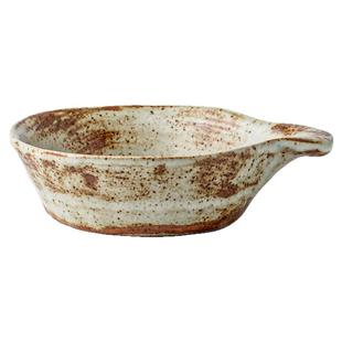 巷子尾〖做旧手柄碟〗日式味碟酱油醋碟手持酱汁碗民宿粗陶茶点碟