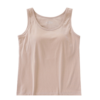 莫代尔棉女士带胸垫背心运动打底