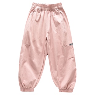 洋气童装2026春夏款儿童女童纯棉工装裤子宝宝中大童薄款休闲长裤