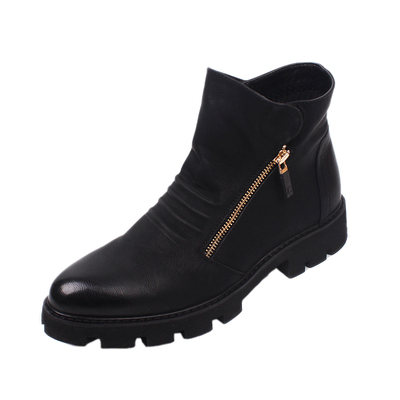 新款韩版尖头皮潮流马丁厚底靴子