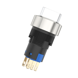 金属旋钮开关16/19/22mm二档三档自锁自复位无灯带灯防水转换电源