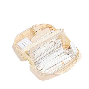 Planwith笔袋女设计感小众大容量高颜值简约文具袋2024年秋冬季新款小学生初中生专用透明3D文具盒男女孩款