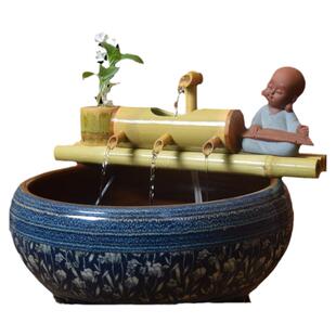 鱼缸过滤器上置水循环流水器瓷缸石槽圆形瓦缸养鱼增氧小型过滤泵