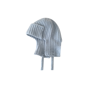 韩国柳智敏同款针织帽子女冬季加厚护耳防风雷锋帽户外保暖毛线帽